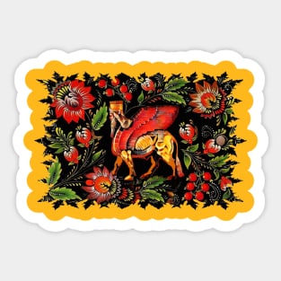 Flowers of winged bull Sticker